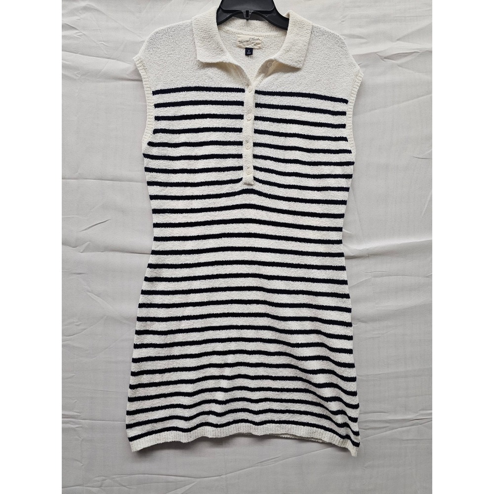 Universal Thread Womens Navy Stripe Sleeveless Knit Polo Sweater Dress M NWT‎